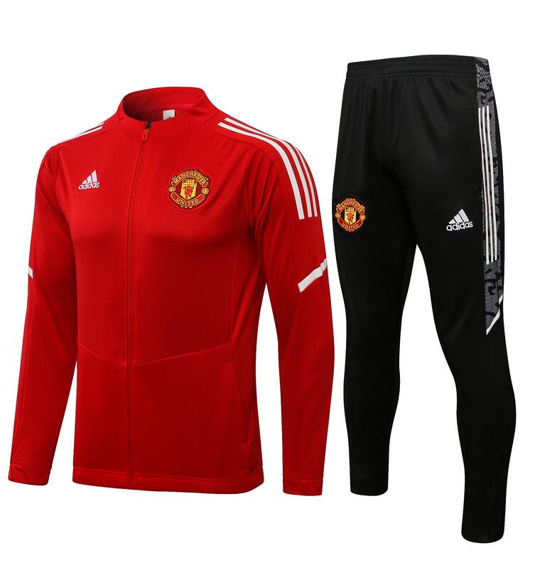 2021/22 Manchester United Red Tracksuits Training Jacket Kits with Pants